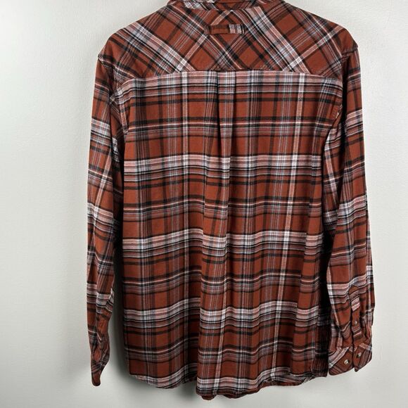 Legendary Whitetails Large orange flannel Long Sleeve Button Cuff Collar Pocket - Picture 9 of 10